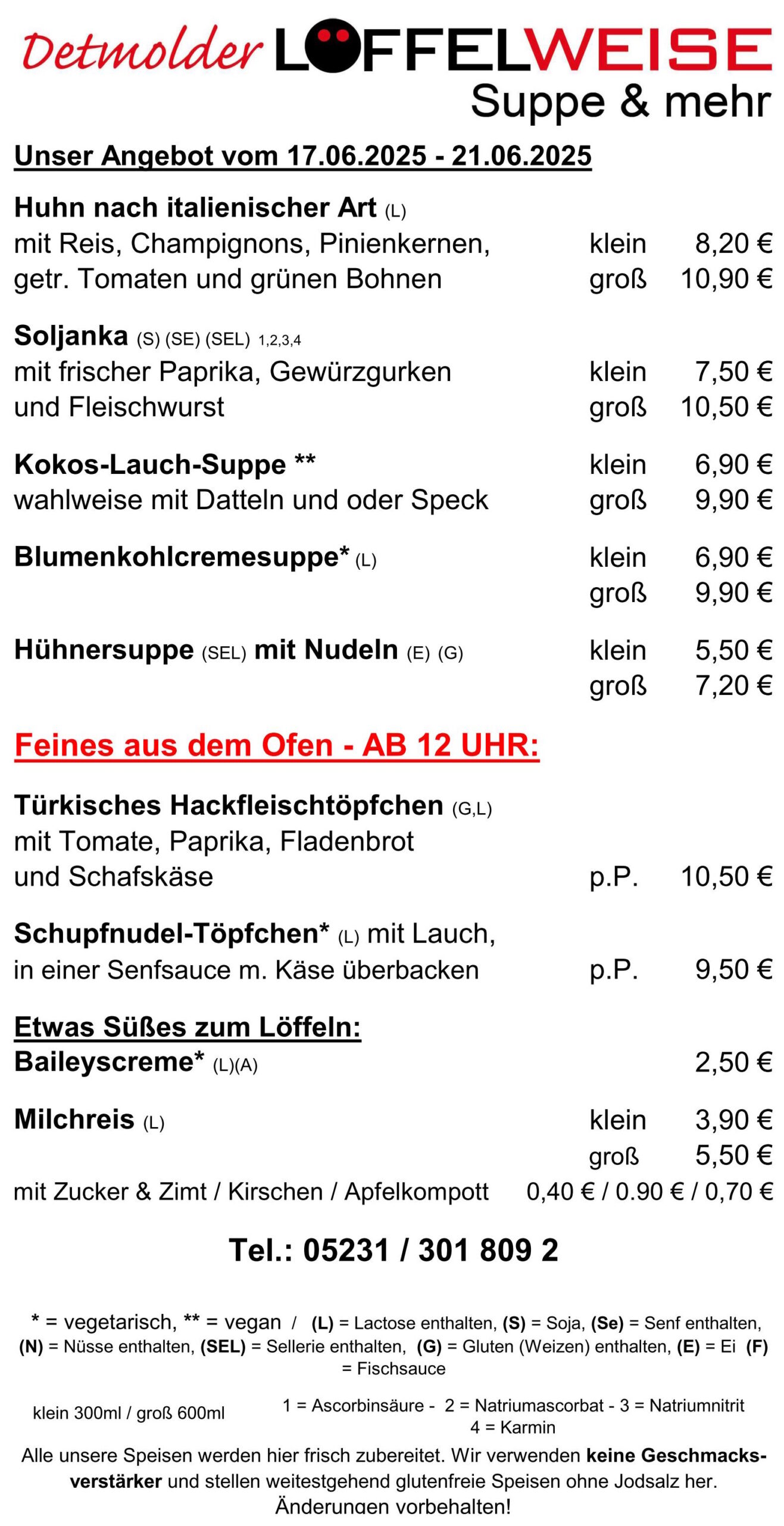 Speisekarte