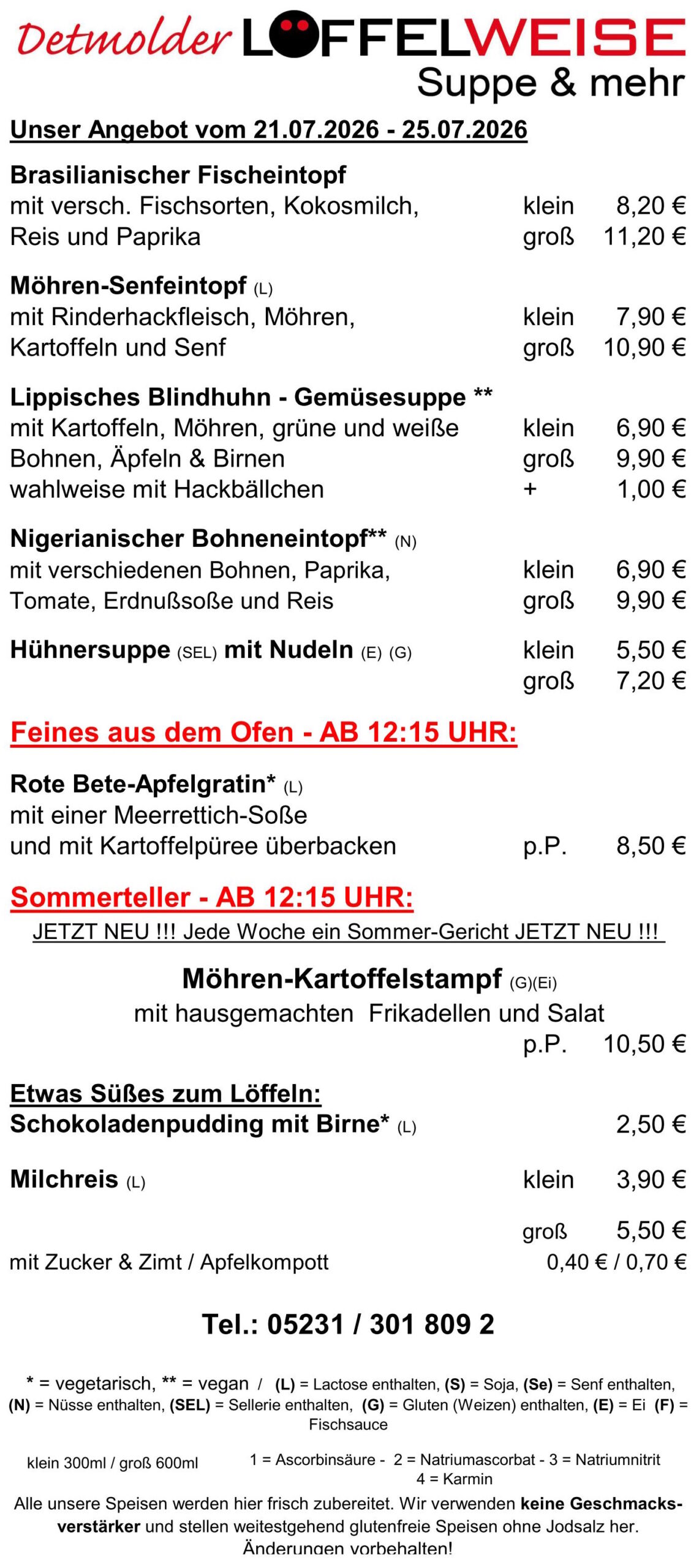 Speisekarte